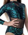 STUDIO 7 WILD THINGS LEOTARD CHL04 EMERALD DETAIL