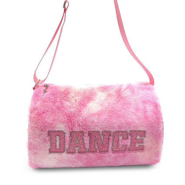 Capezio Plush Pink Faux  Fur Dance Duffle Barrel Bag B286