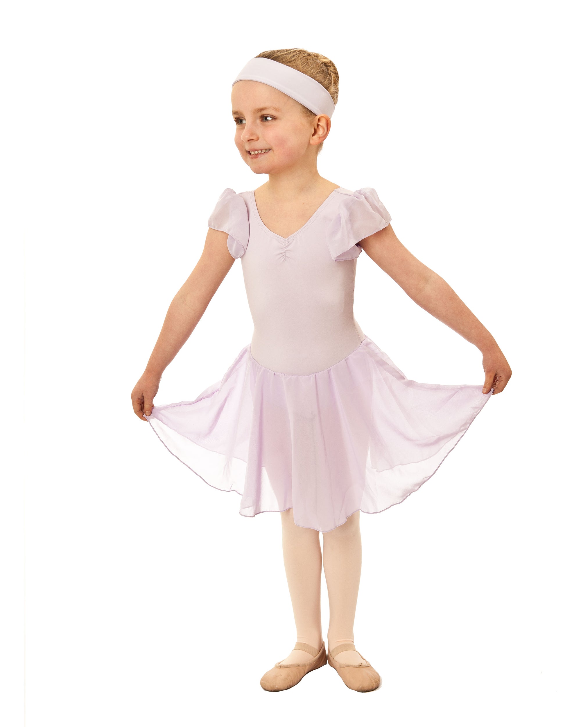 TCD01 STUDIO 7 CAP SLEEVE CHIFFON DRESS LILAC