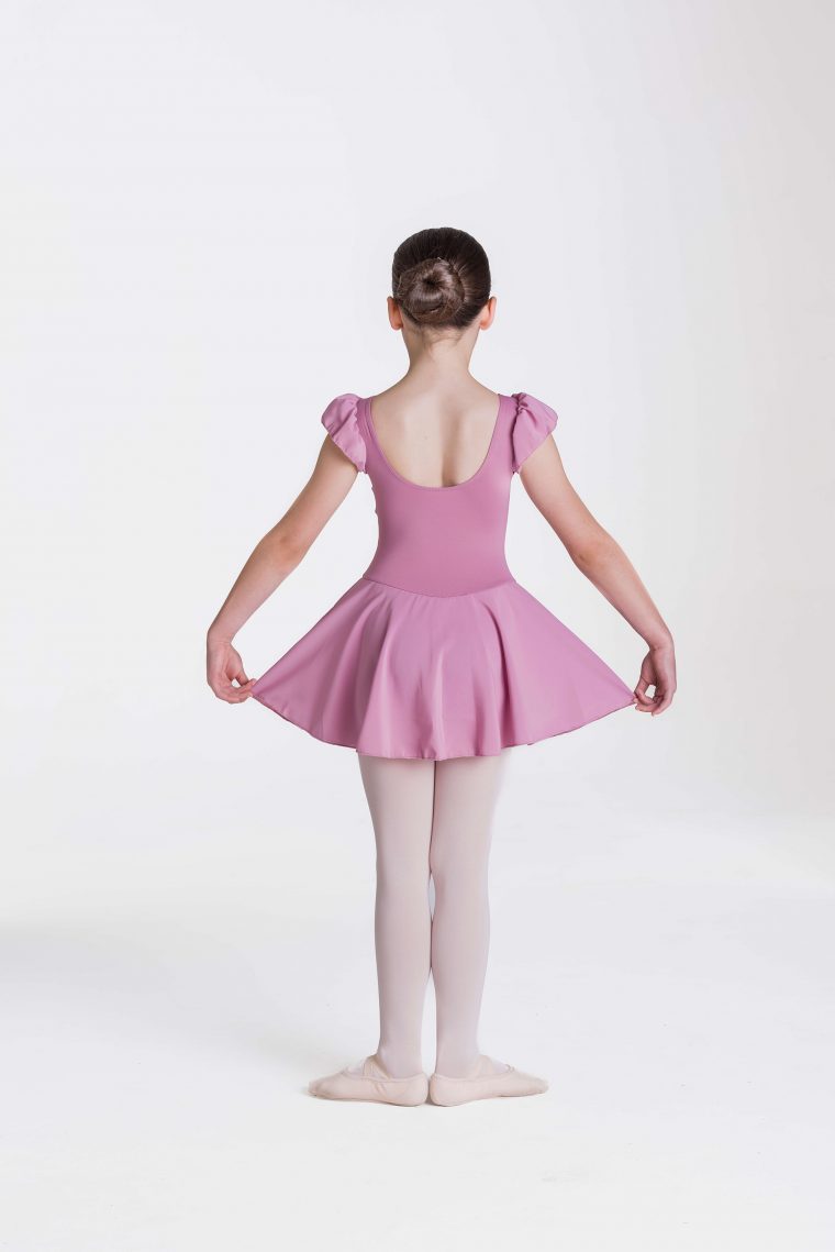 TCD01 STUDIO 7 CAP SLEEVE CHIFFON DRESS DUSTY PINK BACK