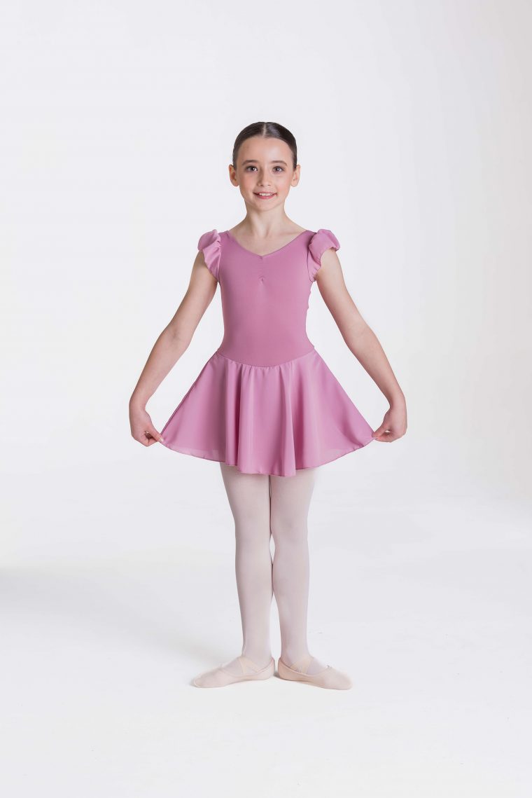 TCD01 STUDIO 7 CAP SLEEVE CHIFFON DRESS DUSTY PINK