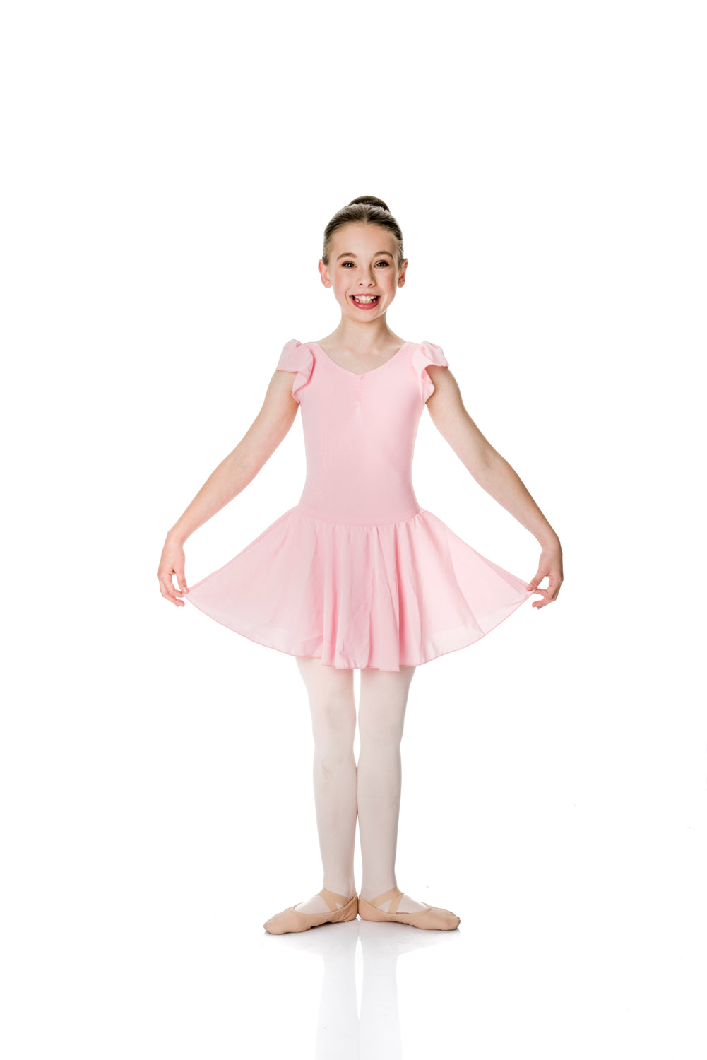 TCD01 STUDIO 7 CAP SLEEVE CHIFFON DRESS BALLET PINK
